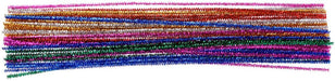 Bouhon glitter chenilledraad 50 cm x 6 mm, pak van 50 stuks, assorti - OfficeTown