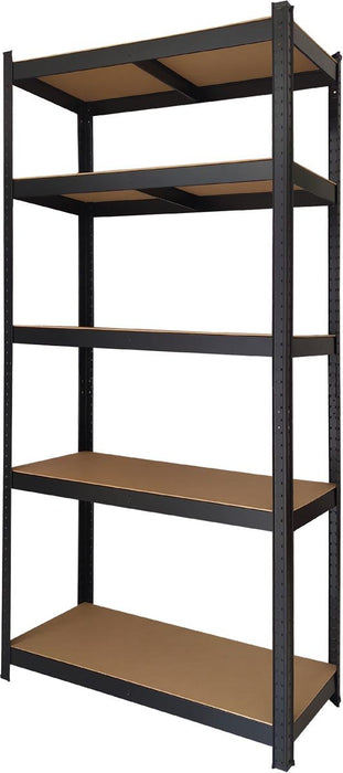 Brasq rek, ft 180 x 90 x 40, 5 legborden, zwart - OfficeTown
