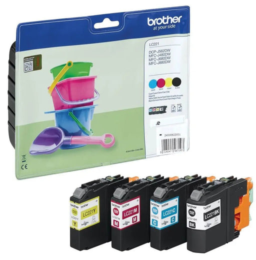 Brother inktcartridge met 260 pagina's, OEM LC - 221VALBP, 4 kleuren - OfficeTown