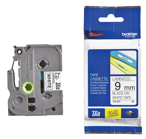 Brother TZe - tape voor P - Touch 9 mm, zwart op wit met linten tot 36 mm - OfficeTown
