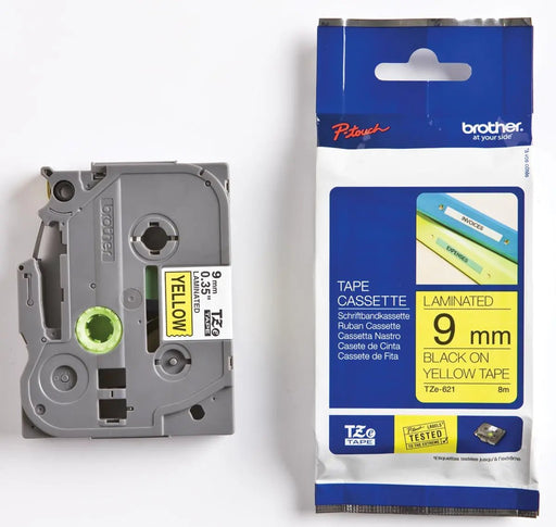 Brother TZe tape voor P - Touch 9mm, zwart op geel - OfficeTown
