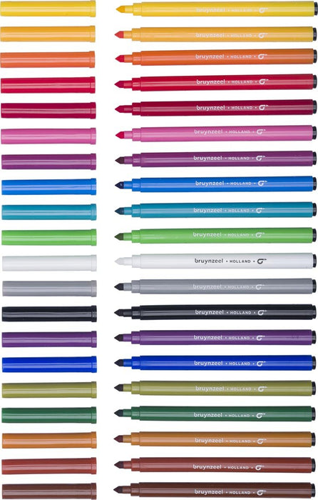 Bruynzeel Kids viltstiften Super Point, 20 stuks in diverse kleuren met dikke punt - OfficeTown