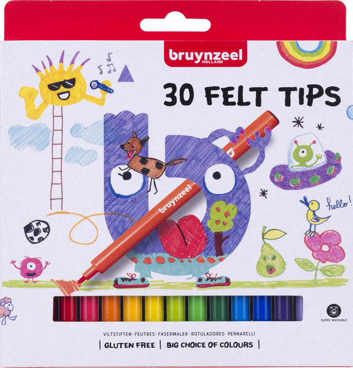 Bruynzeel viltstiften, etui met 30 stuks - OfficeTown