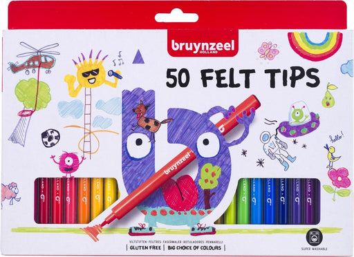 Bruynzeel viltstiften, etui met 50 stuks - OfficeTown