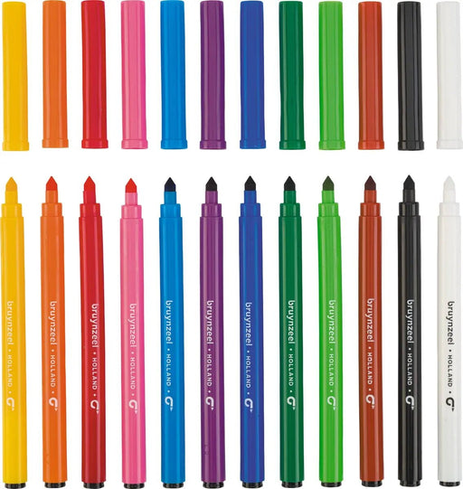 Bruynzeel viltstiften Super Point, etui met 12 stuks - OfficeTown