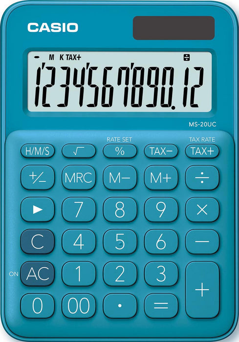 Casio bureaurekenmachine MS-20UC, blauw