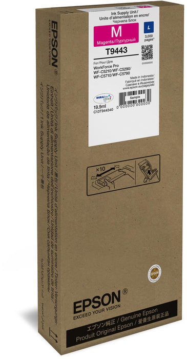 Epson inktcartridge WF-C5xxx serie L, 3.000 pagina's, OEM C13T944340, magenta