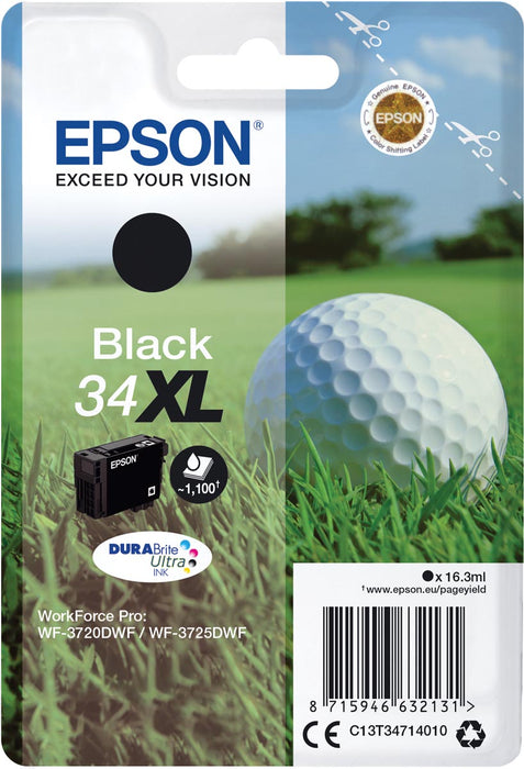 Epson inktcartridge 34XL, 1.100 pagina's, OEM C13T34714010, zwart