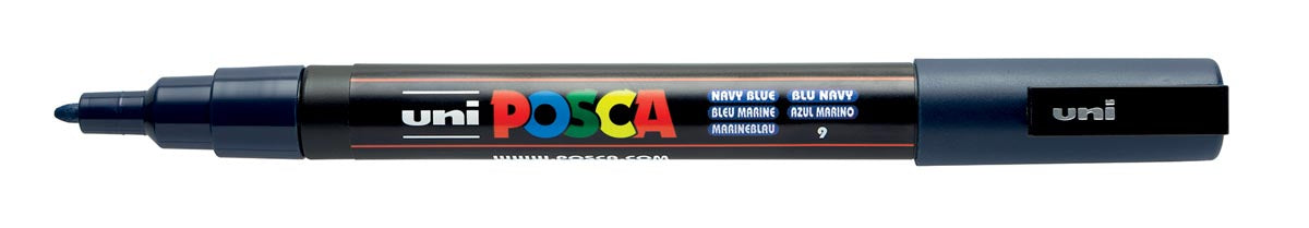 Posca verfstift PC-3M marineblauw met 1,5 mm schrijfbreedte