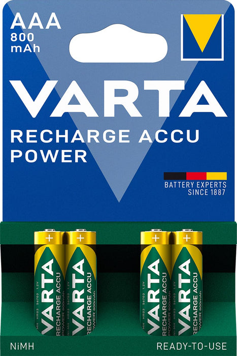 Varta oplaadbare AAA Accu Power batterij, verpakking van 4 stuks