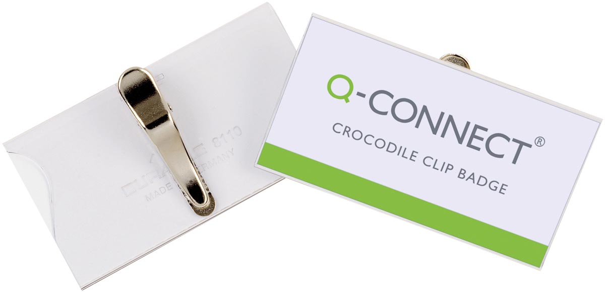Q-CONNECT badge met draaibare krokodillenklem 75 x 40 mm