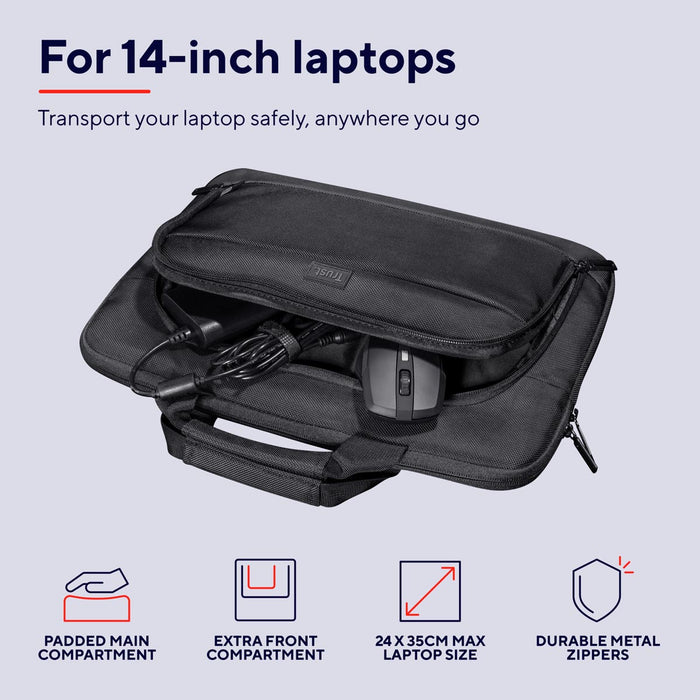 Trust Sydney Eco laptoptas voor 14 inch laptop van gerecycled PET