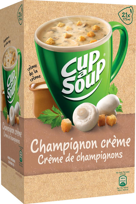 Cup-a-Soup champignon crème met croutons, doos van 21 zakjes