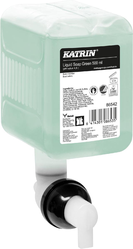 Katrin vloeibare zeep Green 86542, flacon van 500 ml 12 stuks, OfficeTown