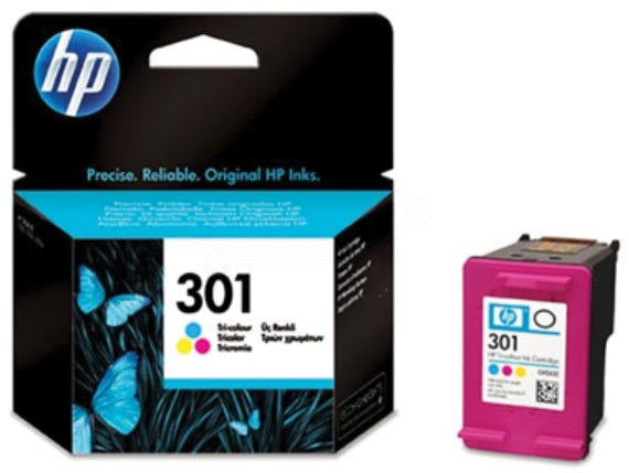 HP inktcartridge 301, 165 pagina's, OEM CH562EE#301, 3 kleuren, met beveiligingssysteem
