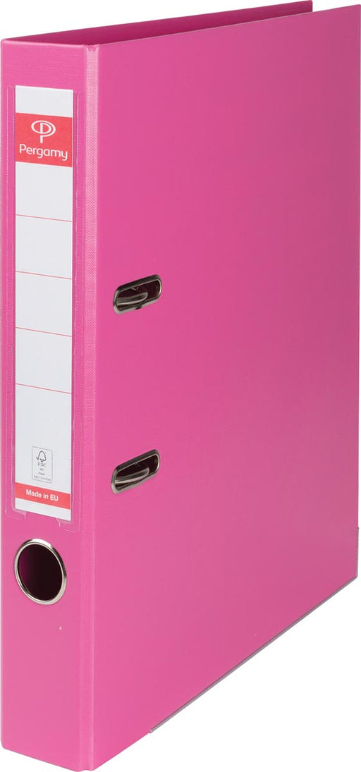 Pergamy ordner, voor ft A4, volledig uit PP, rug van 5 cm, roze 10 stuks, OfficeTown