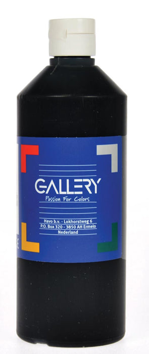 Gallery plakkaatverf op waterbasis, flacon van 500 ml, zwart