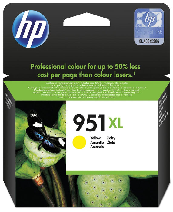 HP inktcartridge 951XL, 1.500 pagina's, OEM CN048AE#301, geel, met beveiligingssysteem