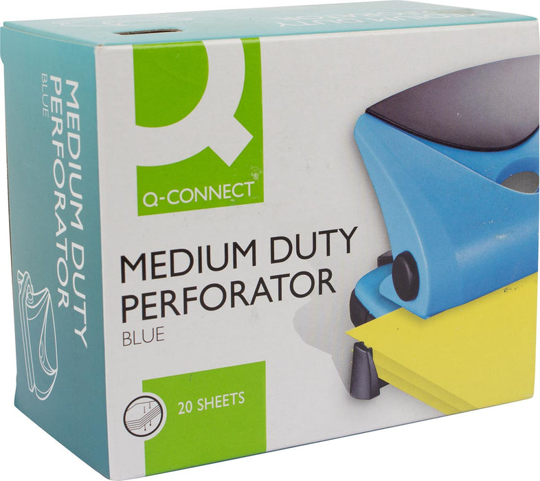Perforator Medium Duty van Q-CONNECT, 20 vel, blauw