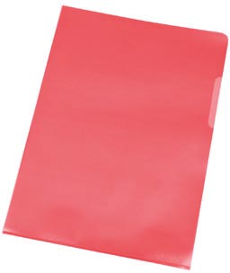 L-map rood van Q-CONNECT, pak van 100 stuks met een dikte van 120 micron