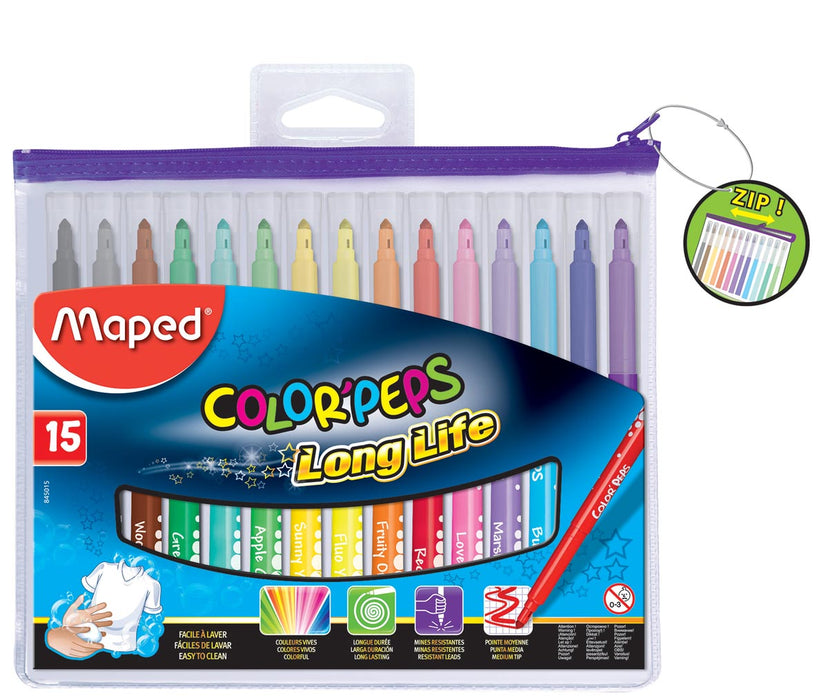 Maped Viltstift ColorPeps Long Life, etui van 15 stuks