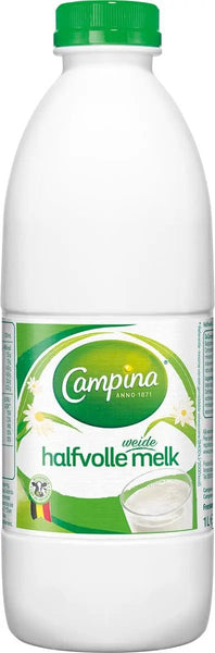 Campina halfvolle melk, 1 liter, 6-pack