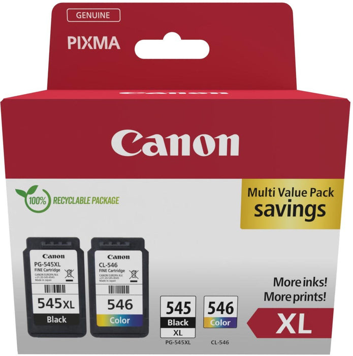 Canon photo value pack 1 x PG - 545XL + 1 x CL - 546XL, 300 - 400 pagina's, OEM 8286B012, 4 kleuren - OfficeTown