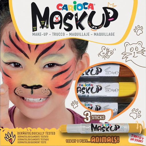 Carioca make - upstiften Mask Up Animals, doos met 3 stiften - OfficeTown