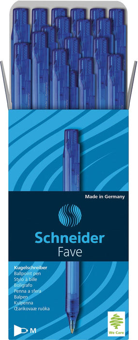 Schneider Balpen Fave, medium penpunt, blauw 50 stuks
