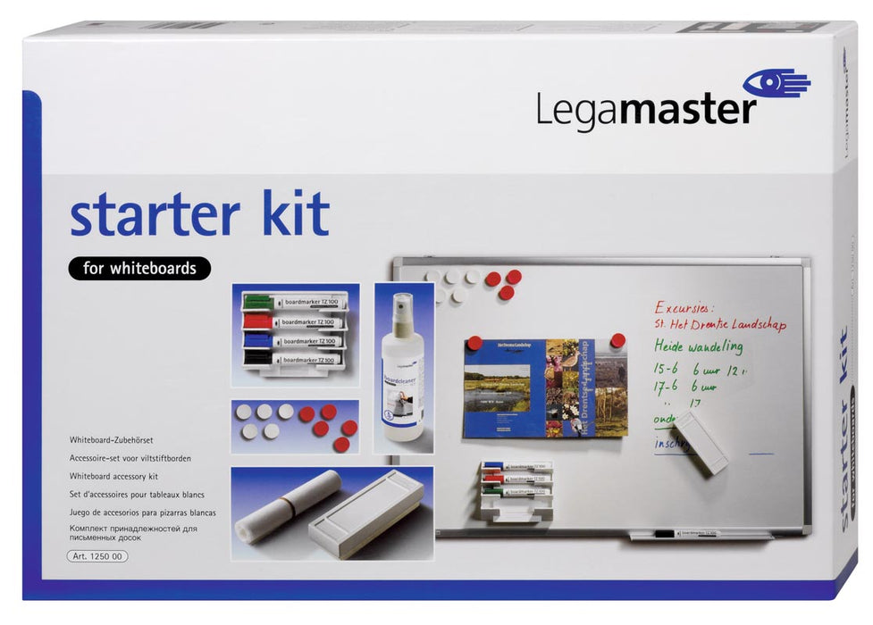 Legamaster starterkit voor whiteboards met markers, wisser en accessoires