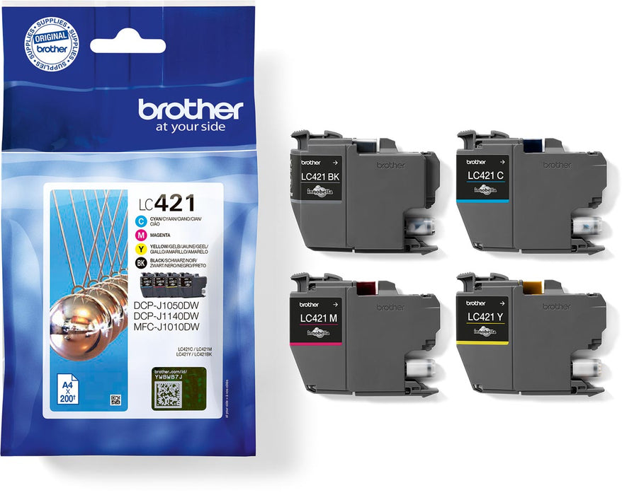 Brother inktcartridge,  200 pagina's, OEM LC-421VAL, 4 kleuren 4 stuks, OfficeTown