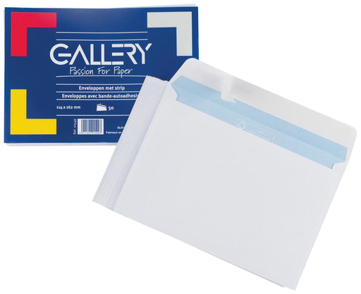 Gallery enveloppen ft 114 x 162 mm, stripsluiting, pak van 50 stuks 10 stuks, OfficeTown