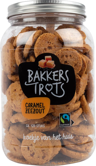 Hoppe Bakkers Trots koekjes Caramel Zeezout, 880 g pot