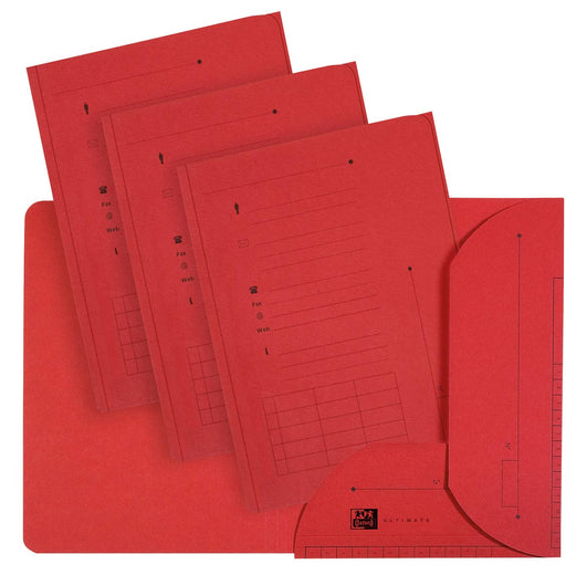OXFORD Ultimate dossiermap, formaat A4, uit karton, met 2 kleppen, pak van 25 stuks, rood 4 stuks, OfficeTown
