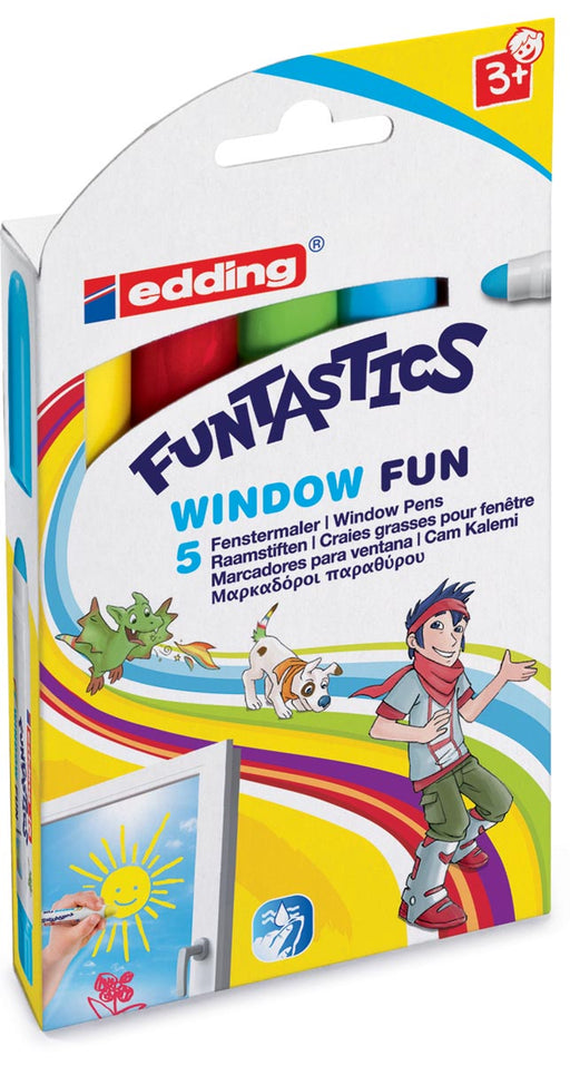 Edding Window Marker Funtastics, ophangetui met 5 stuks 10 stuks, OfficeTown
