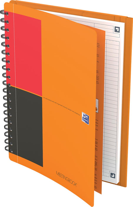 Oxford INTERNATIONAL meetingbook connect, stevige kartonnen kaft oranje, 160 bladzijden,ft B5, gelijnd 5 stuks