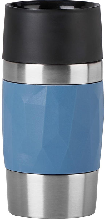Emsa Thermosbeker Compact, 0,3 l, blauw met 360° drinkopening