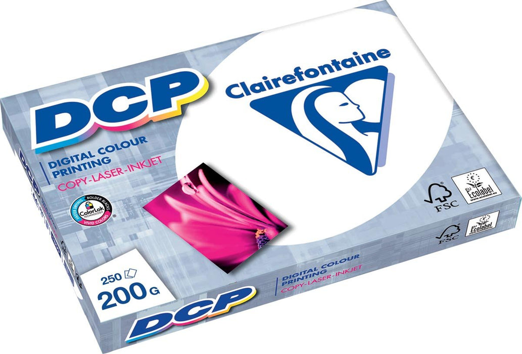 Clairefontaine DCP presentatiepapier A4, 200 g, 250 vellen - perfect voor kleurenfoto's - OfficeTown