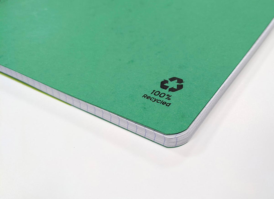 Clairefontaine FOREVER spiraalschrift, gerecycled, A5, 90g, 120 pagina's, gelinieerd, groen 5 stuks - OfficeTown