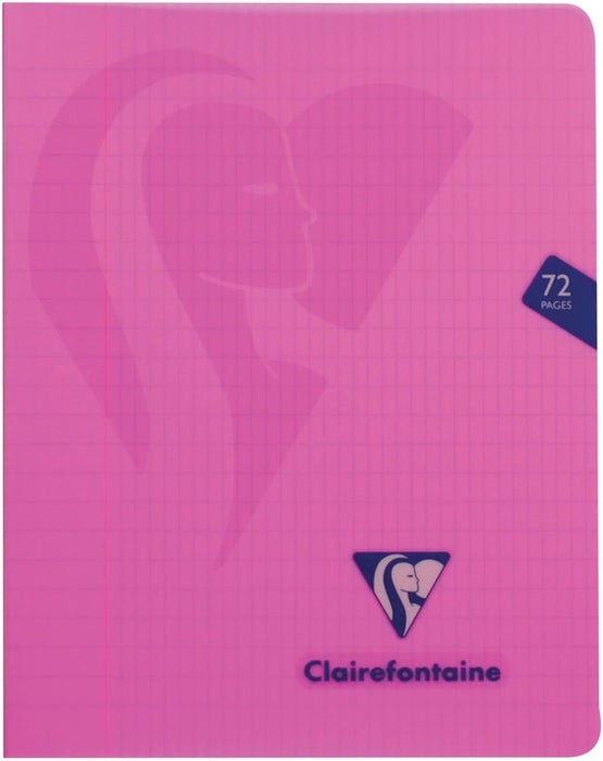 Clairefontaine Mimesys schrift A5 formaat, 72 pagina's, PP kaft, geruit 4 x 8, assortiment van 10 kleuren - OfficeTown