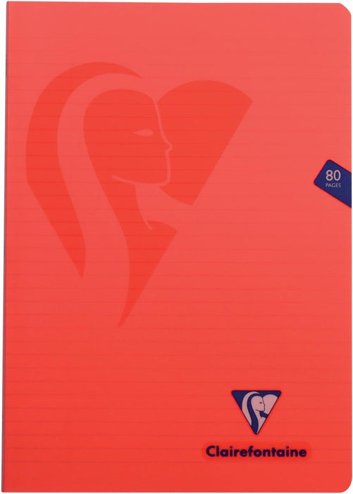 Clairefontaine schrift Mimesys A4, 80 pagina's, PP - kaft, gelinieerd, assorti 10 stuks - OfficeTown