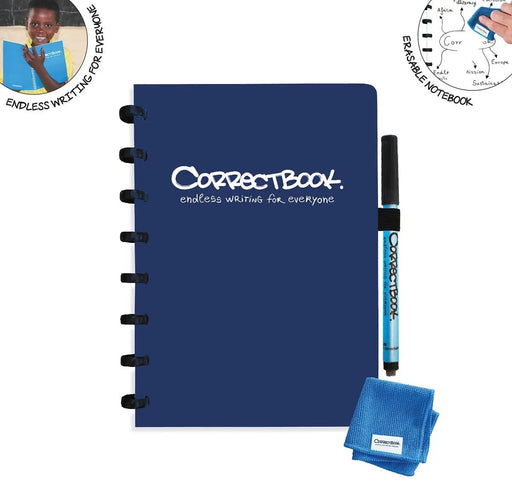 Correctbook A5 Original: uitwisbaar / herbruikbaar notitieboek, blanco, Midnight Blue (marineblauw) - OfficeTown