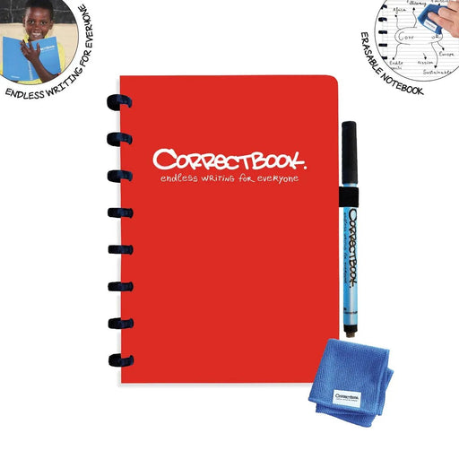 Correctbook A5 Original: uitwisbaar / herbruikbaar notitieboek, gelijnd, Horizon Red (rood) - OfficeTown