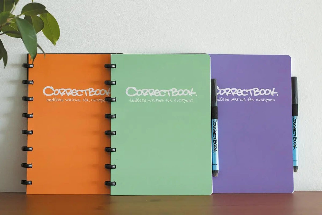 Correctbook A5 Original: uitwisbaar / herbruikbaar notitieboek, gelijnd, Peachy Orange (oranje) - OfficeTown