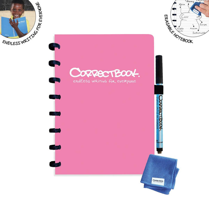 Correctbook A5 Original: Uitwisbaar Notitieboek en Marker Set - Roze Bloesem - OfficeTown