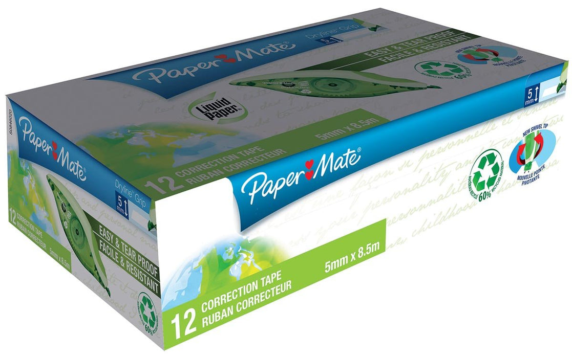 Correctieroller Dryline Grip Recycled - 12 stuks, groen - OfficeTown