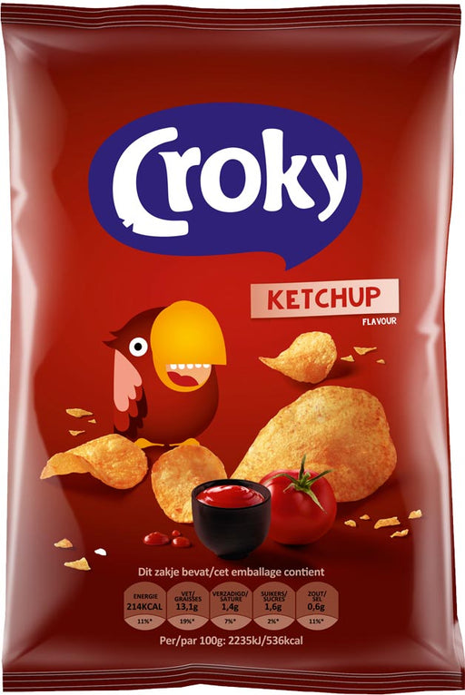 Croky chips ketchup, zakje van 100 g 12 stuks - OfficeTown
