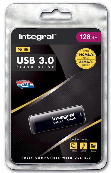 Integral USB stick 3.0, 128 GB, zwart