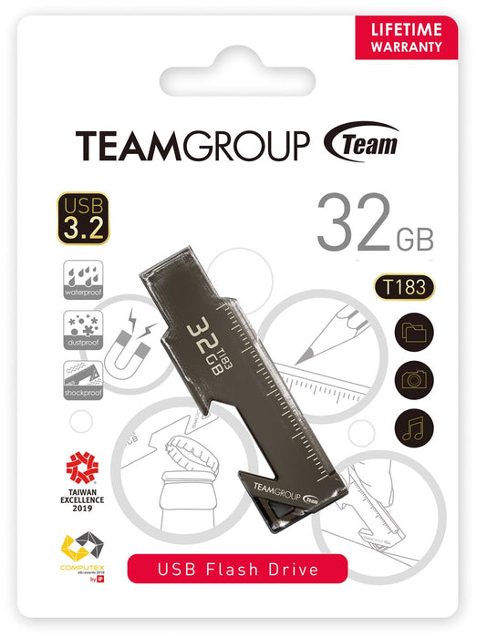 Teamgroup USB-stick T183, 5-in-1, 32 GB - Multifunctionele USB 3.2 Stick met 100 Mb/s, Magnetisch, Schok-, Stof-, Corrosie- en Waterbestendig, Flesopener