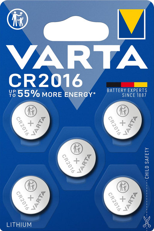 Varta knoopcel Lithium CR2016, blister van 5 stuks 10 stuks, OfficeTown